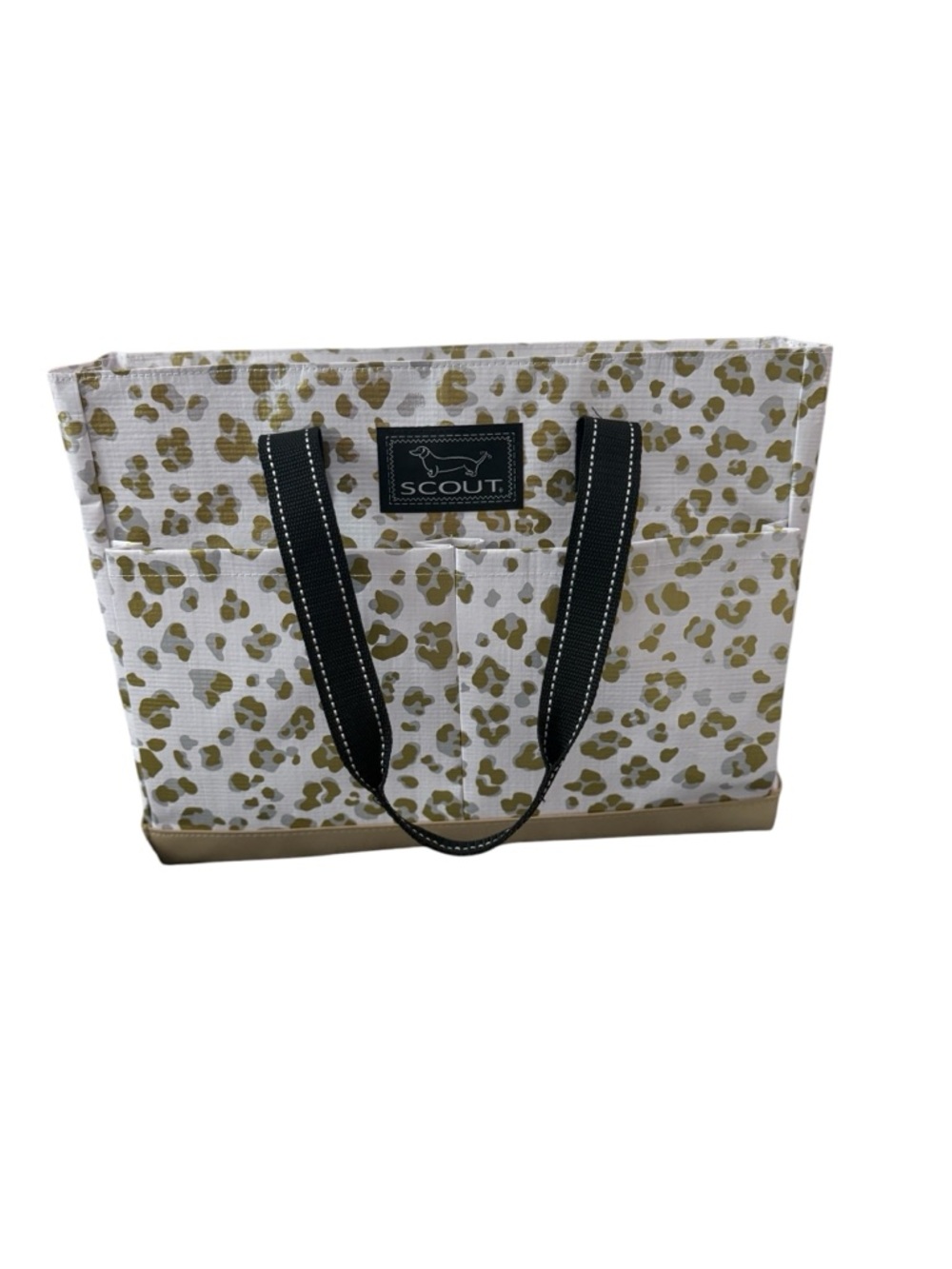Scout Leopard-Print Tote in Gold, White & Black